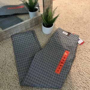 Black and White Straight Leg Ankle Work Slacks